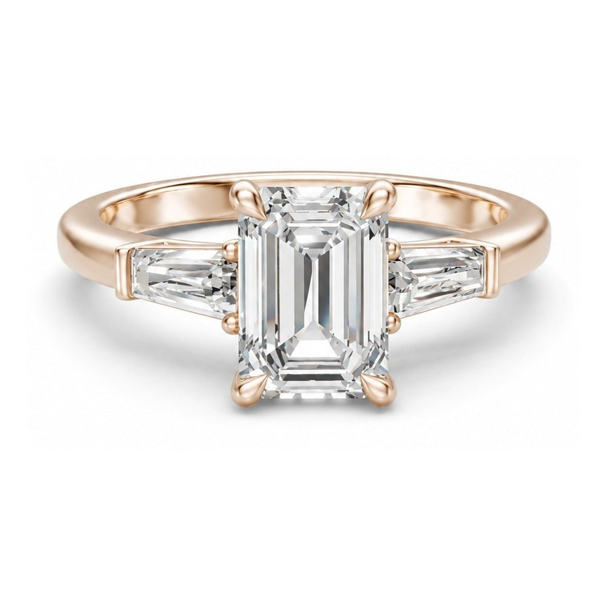 3Diamonds tappered emerald 1,40 ct. - BREEDIA