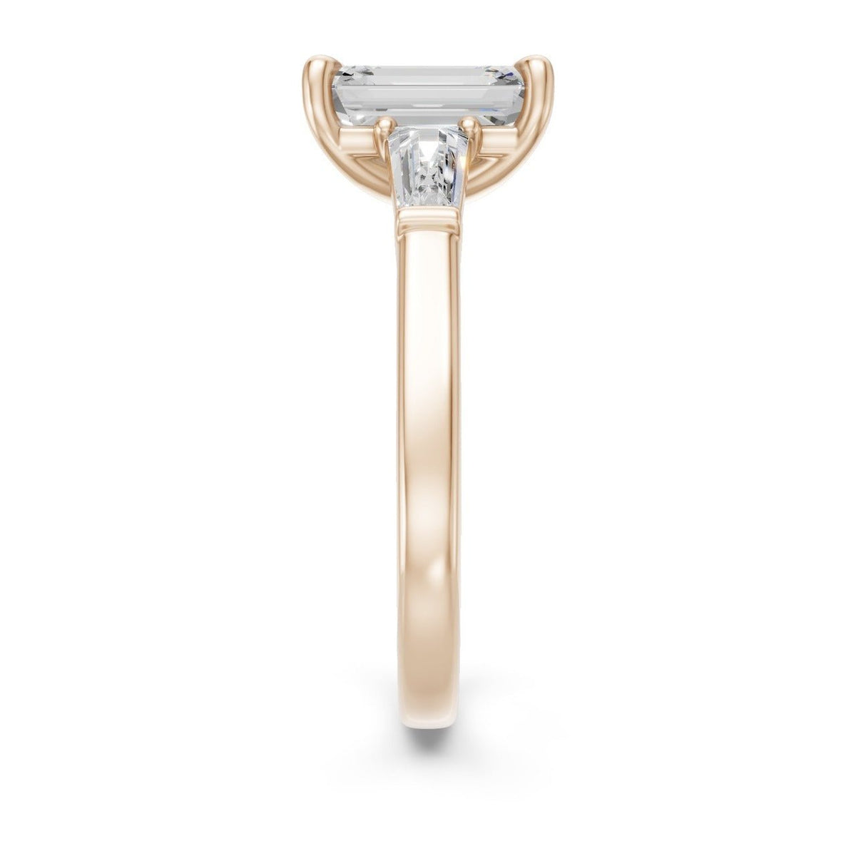 3Diamonds tappered emerald 1,40 ct. - BREEDIA