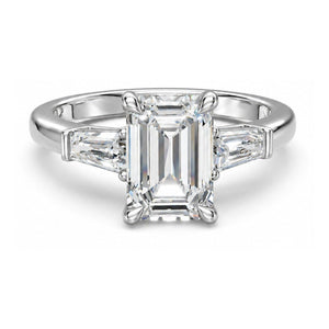 3Diamonds tappered emerald 1,40 ct. - BREEDIA