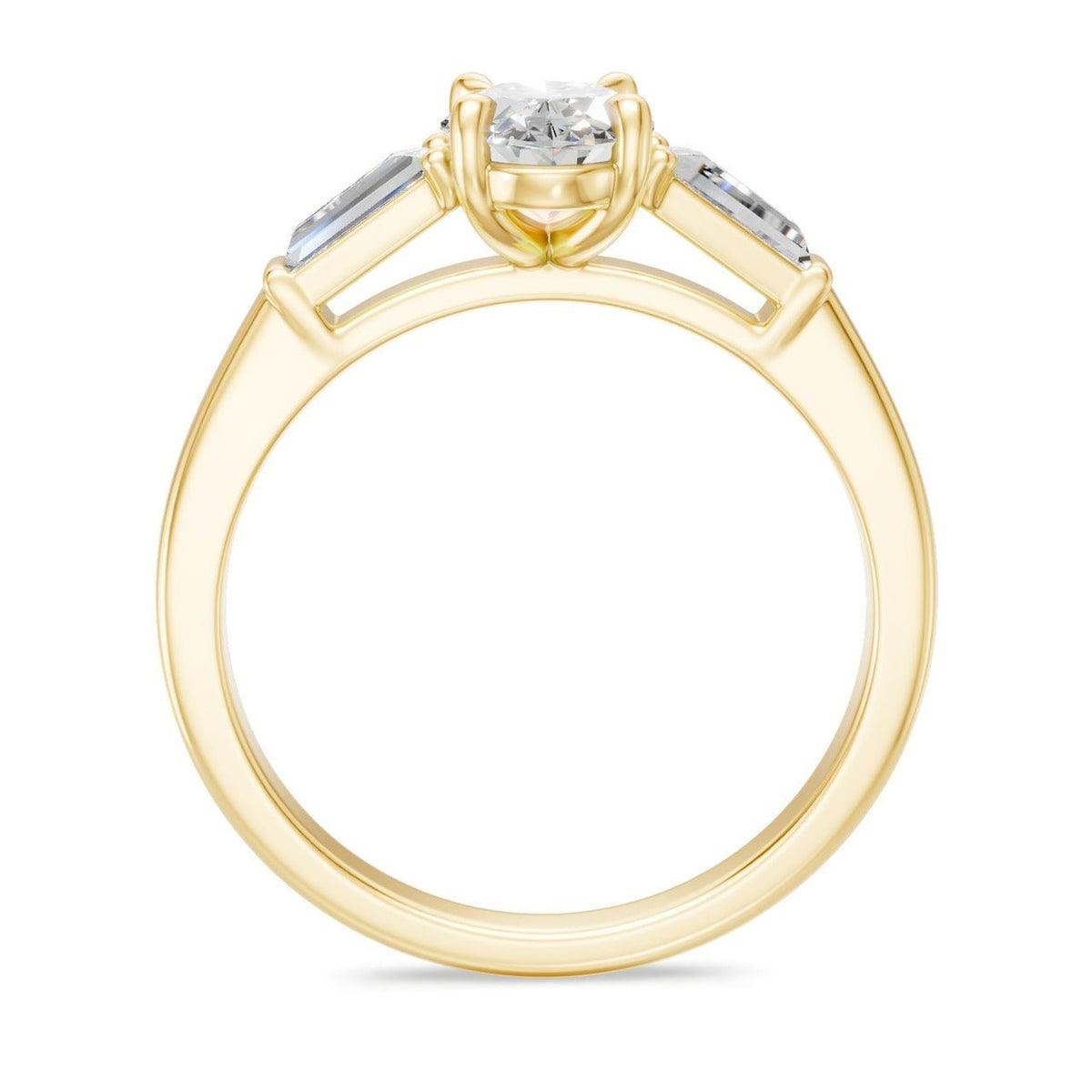 3Diamonds tappered oval 1,40 ct. - BREEDIA