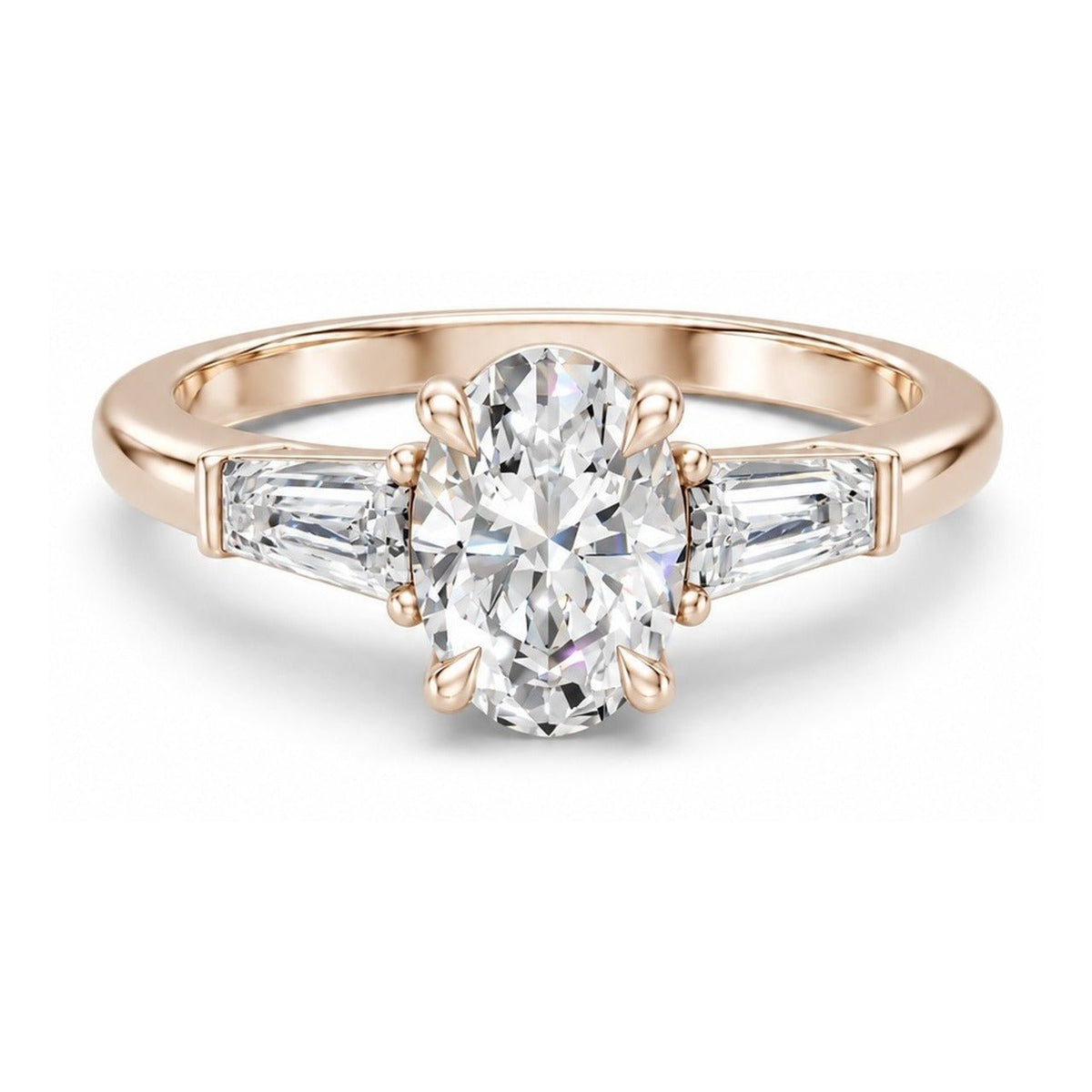 3Diamonds tappered oval 1,40 ct. - BREEDIA