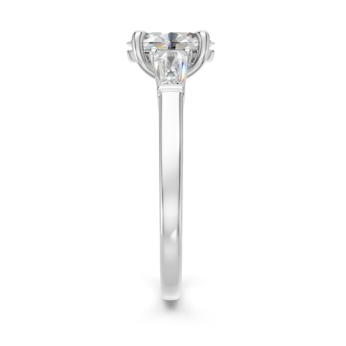 3Diamonds tappered oval 1,40 ct. - BREEDIA