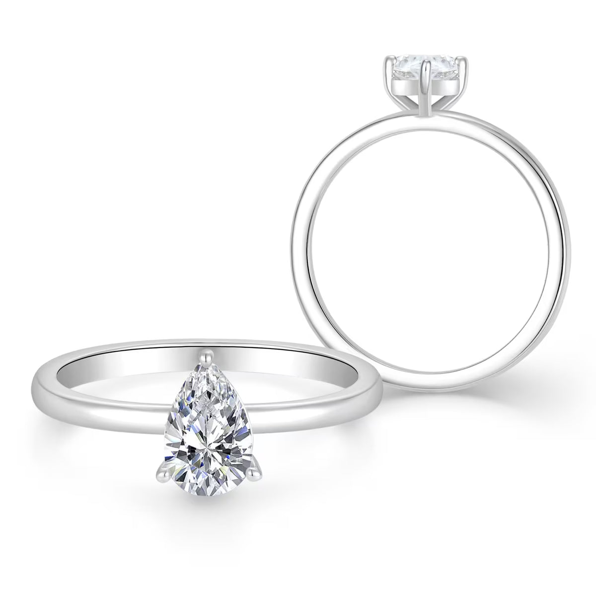 Klassik Pear 1,00 ct. mit Labordiamant