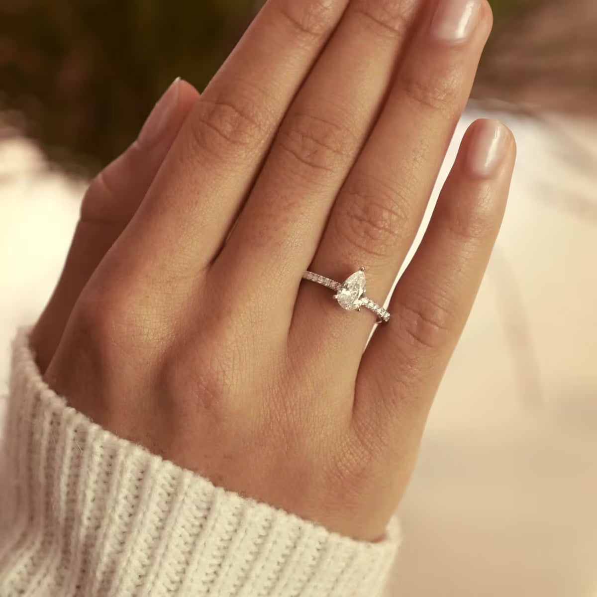 Pear Pave 1,16 ct. mit Labordiamant